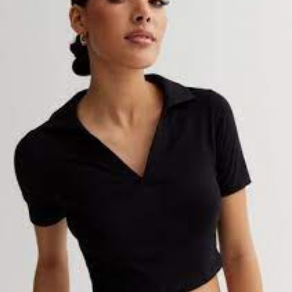 Free People Top Black Cropped Knit Style#OB924636 Size XS - Picture 6 of 8